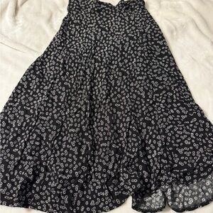 Black and White Asymmetrical Maxi Skirt for Cocktail